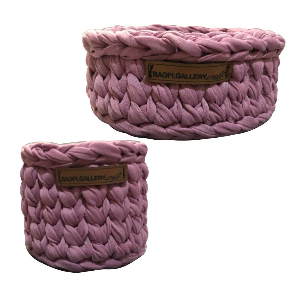 سبد قلاب بافی تریکو  روپی گالری  مدل D757 مجموعه دو عددی