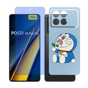 Glass Together model blue cut Screen Protector Suitable for Xiaomi Poco X6 Pro Mobile Phone with Back cover sticker
