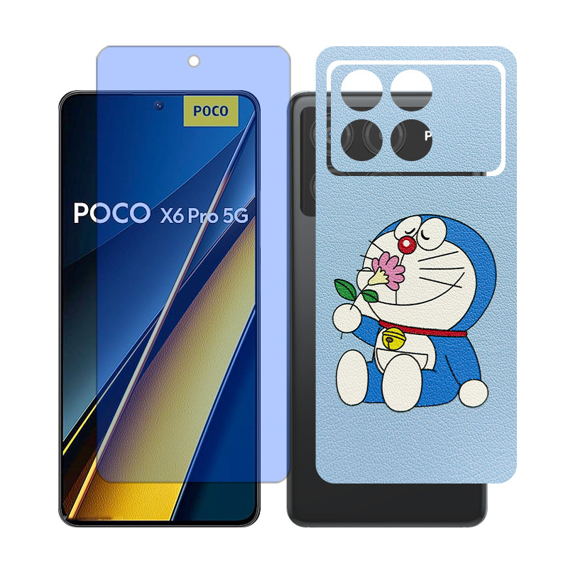 محافظ صفحه نمایش بلو کات گلس مدل Together مناسب برای گوشی موبایل شیائومی Poco X6 Pro به همراه برچسب پوششی پشت گوشی