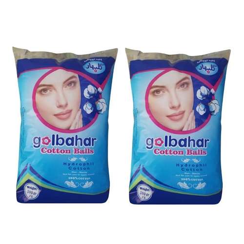 پنبه آرایشی گلبهار مدل توپکی مجموعه 2 عددی