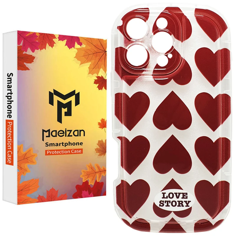 کاور پاییزان مدل قلب چری طرح لاکچری مناسب برای گوشی موبایل اپل IPhone 16 Pro Max