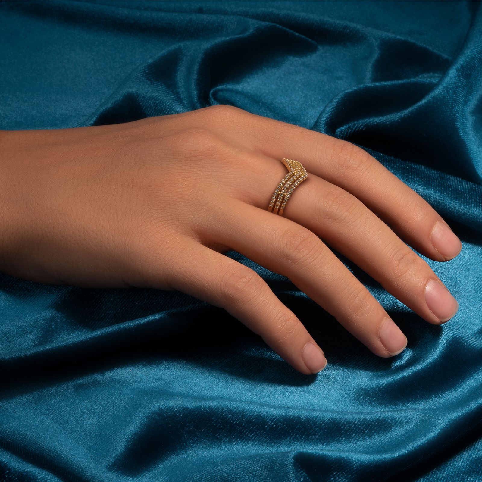 انگشتر طلا 18 عیار زنانه جواهری سون مدل 3222 -  - 4