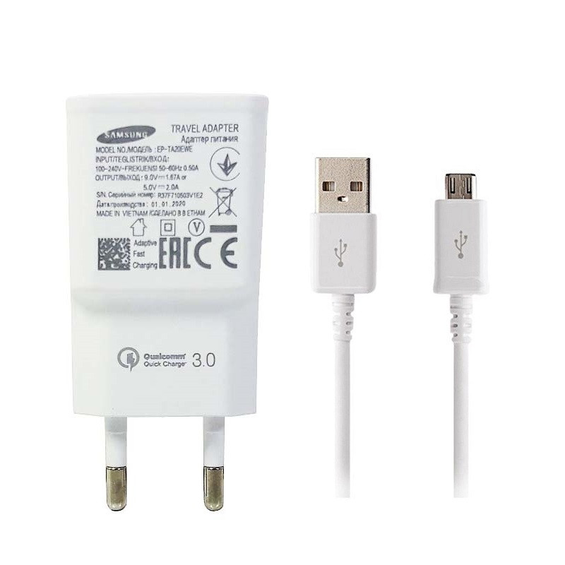  شارژر دیواری مدل EP-TA20EWE به همراه کابل تبدیل microUSB