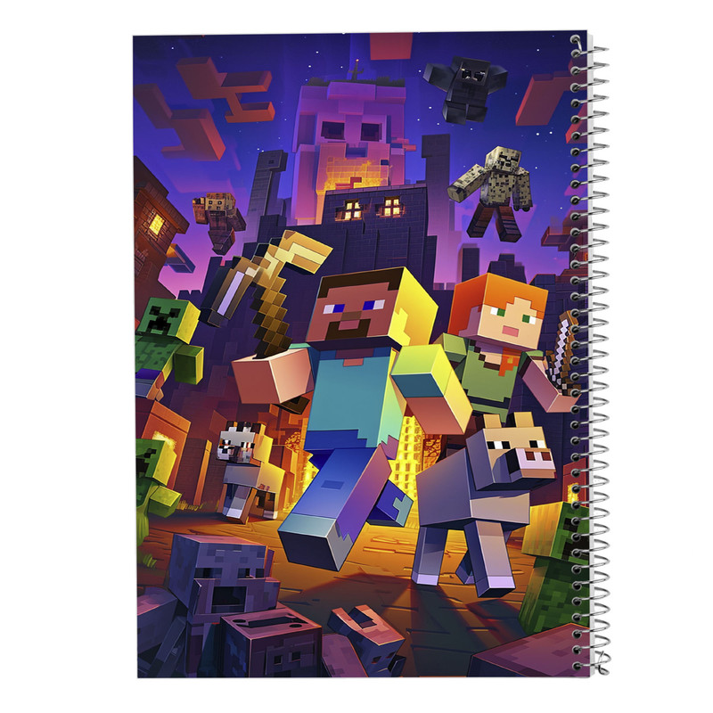 دفتر مشق 50 برگ مدوپد مدل ماینکرفت minecraft کد DF14013