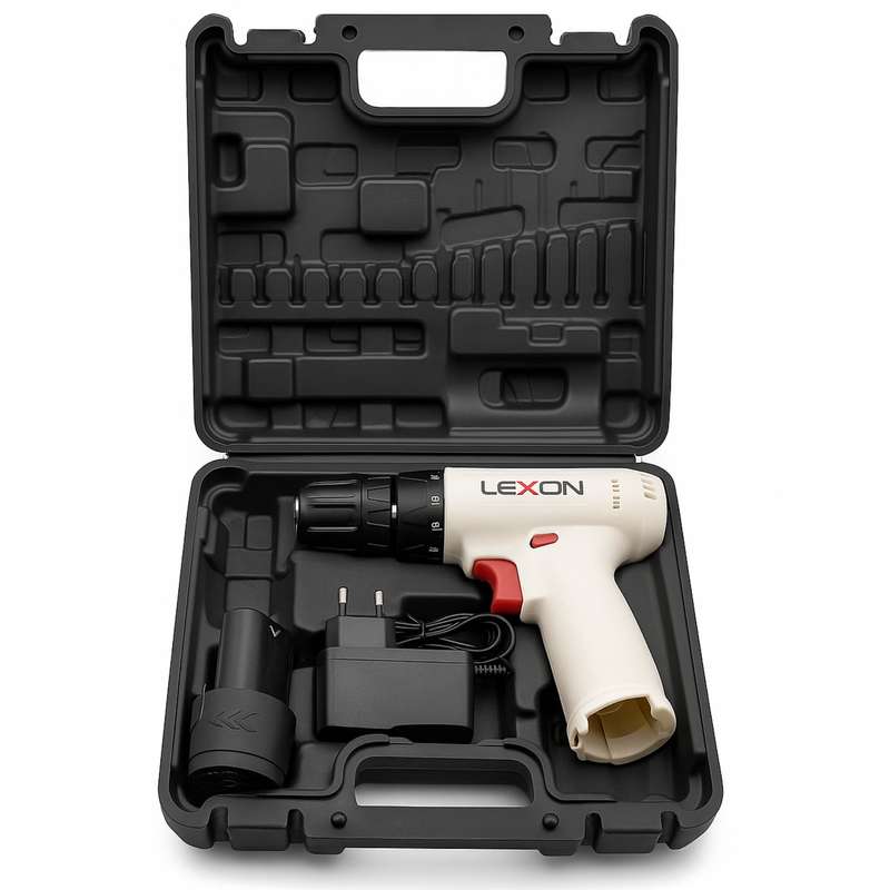 مجموعه 4 عددی دریل پیچ گوشتی شارژی 10میلی متری 12ولت لکسون کد ED-710 مجموعه 4 عددی دریل پیچ گوشتی شارژی 10میلی متری 12ولت لکسون کد ED-710
