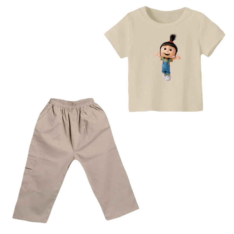 ست تی شرت و شلوارک دخترانه مدل دخترک کد 02