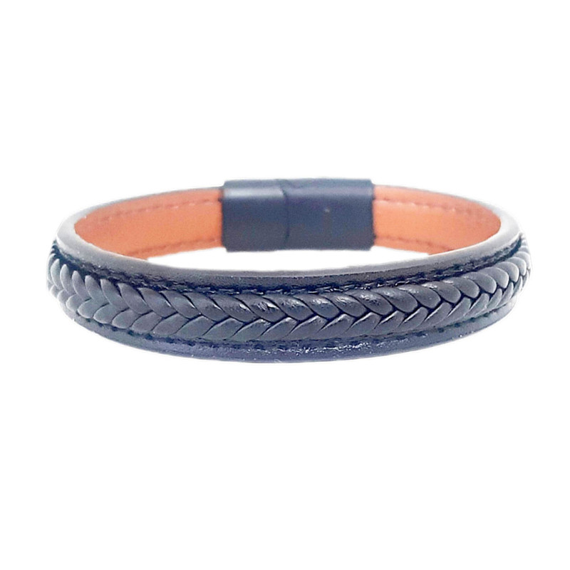 دستبند مردانه مدل چرم طبیعی کد 9930