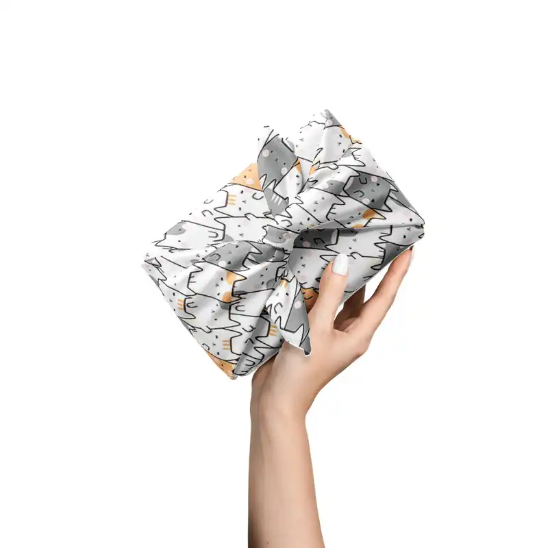 کاغذ کادو ترمه طراحان ایده مدل پترن گربه های بامزه کد strm0196