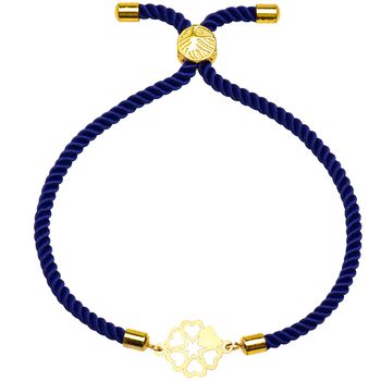 دستبند طلا 18 عیار زنانه کرابو طرح گل و قلب مدل Kr1608