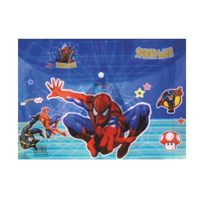 پوشه مدل دکمه دار طرح مرد عنکبوتی سایز A4 کد 0537