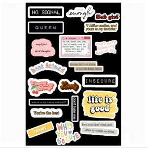 استیکر لب تاپ طرح نوشته انگلیسی  کد 3 مجموعه 20 عددی