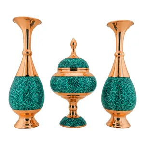 ست سه تکه شکلات خوری و گلدان فیروزه کوبی حامد کریمی کد hf158-194