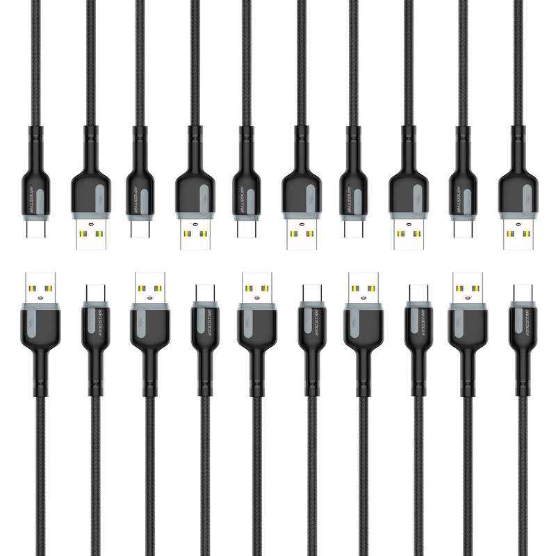 کابل تبدیل USB به USB-C کینگ استار مدل K32 C طول 1 متر بسته 10 عددی