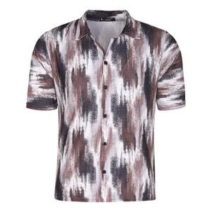 پیراهن آستین کوتاه یقه برگردان مردانه مدل آب