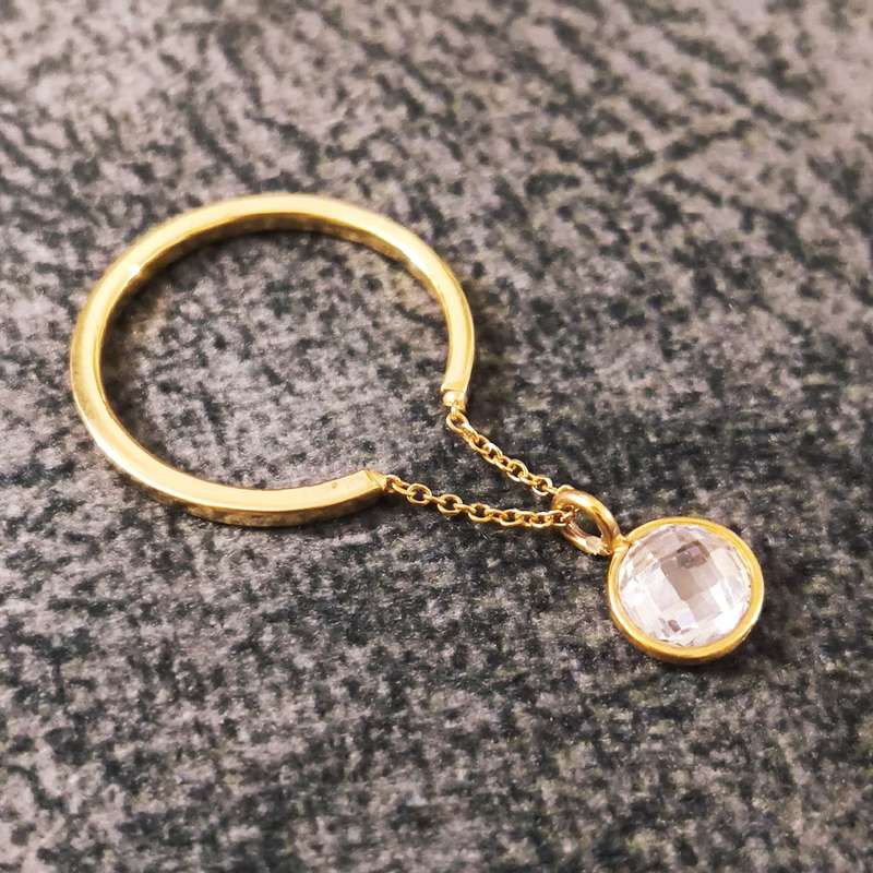 انگشتر طلا 18 عیار زنانه قیراط طرح مارکو دایره کد GH1588