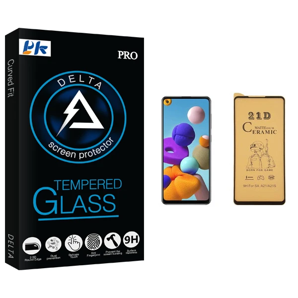 محافظ صفحه نمایش سرامیکی پی کی مدل Delta Glass مناسب برای گوشی موبایل سامسونگ Galaxy A21