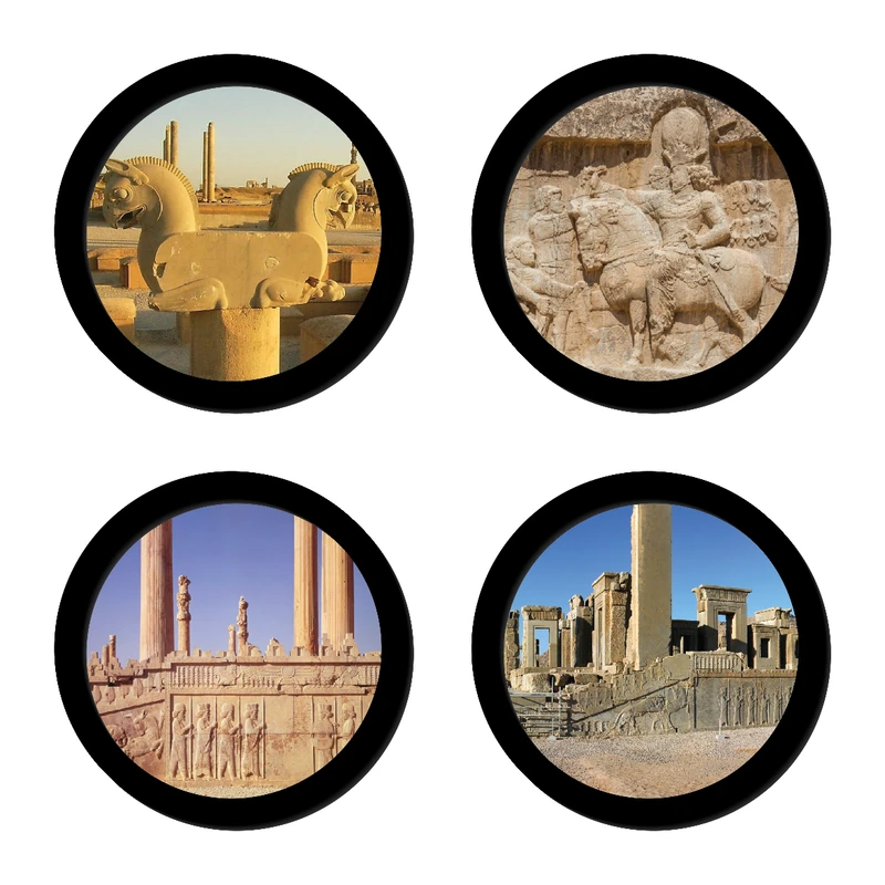 تابلو مدل دایره ای گردشگری طرح تخت جمشید کد 120 مجموعه 4 عددی 