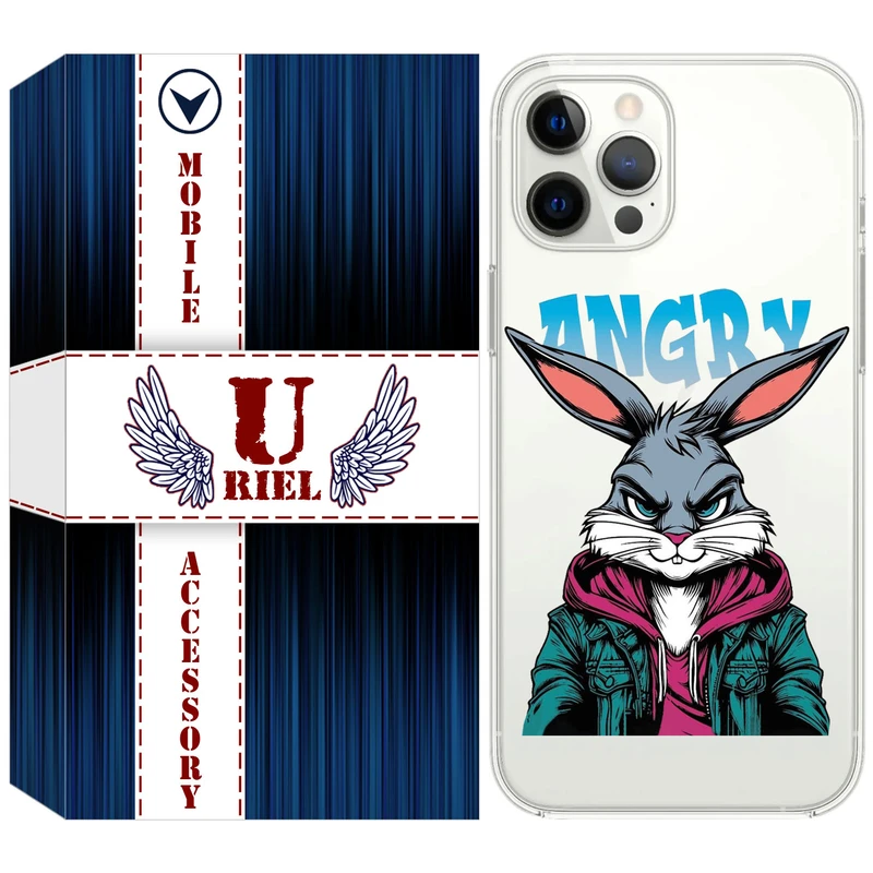 کاور ژله ای یوریل قاب مدل Clear کد 51 طرح خرگوش مناسب برای گوشی موبایل اپل iPhone 12 Pro