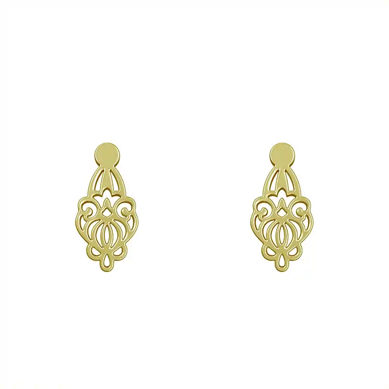 گوشواره طلا 18 عیار زنانه مدوپد مدل اسلیمی کد GA1-15269