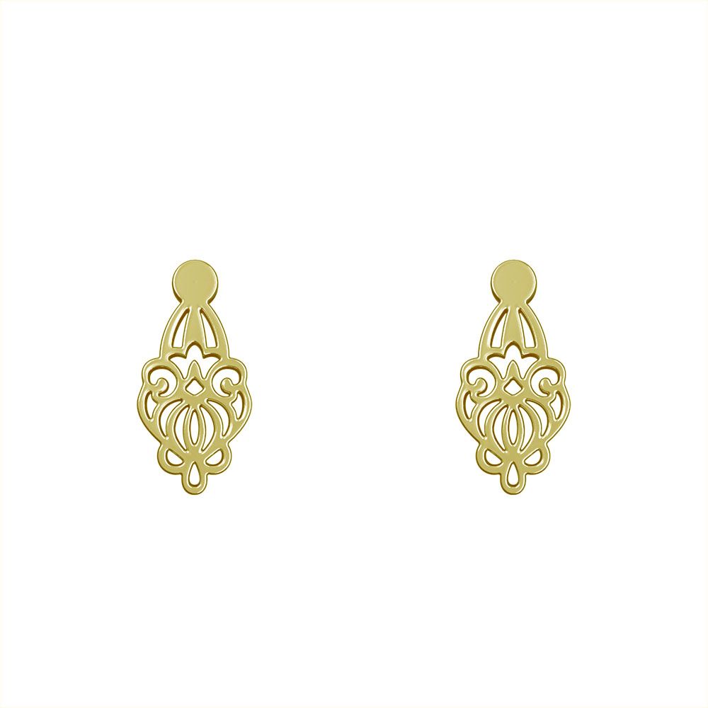گوشواره طلا 18 عیار زنانه مدوپد مدل اسلیمی کد GA1-15269 -  - 2
