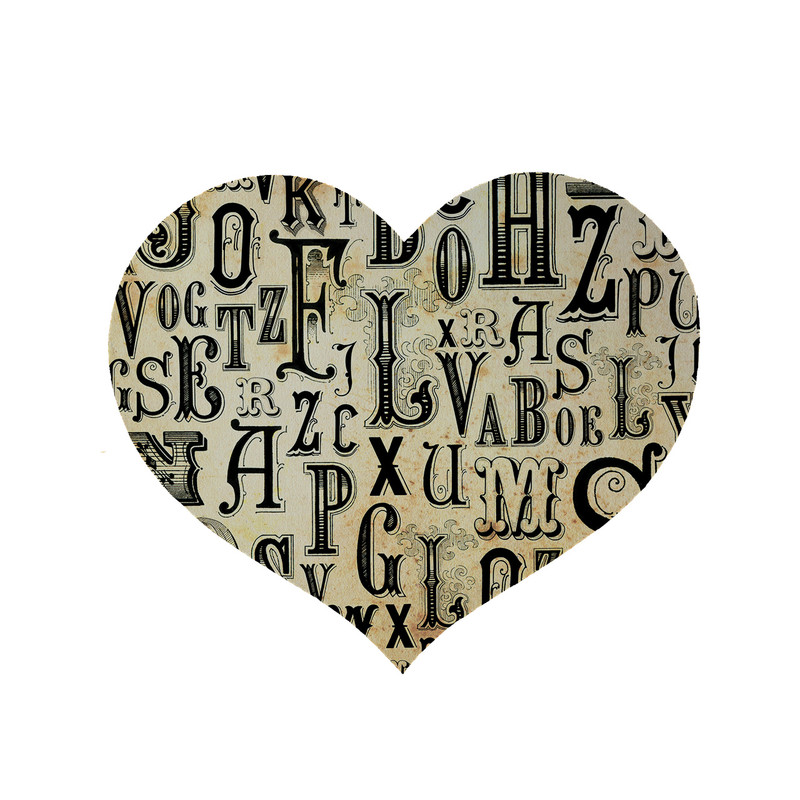 پادری مدل قلب طرح حروف لاتین کد 6158 سایز 90x90 سانتی متر 