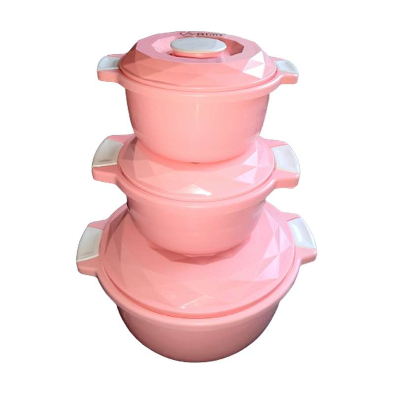 ظرف نگهدارنده مدل قابلمه طرحدار آلما بسته 3 عددی ظرف نگهدارنده مدل قابلمه طرحدار آلما بسته 3 عددی