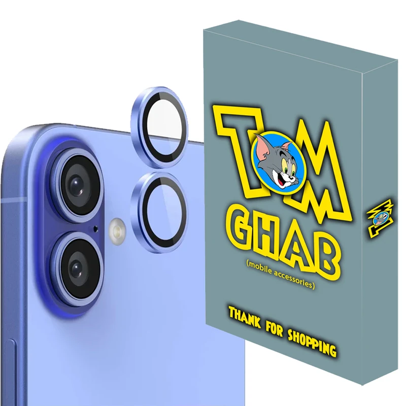 محافظ لنز دوربین تام قاب مدل رینگی مناسب برای گوشی موبایل اپل iPhone 16 Plus