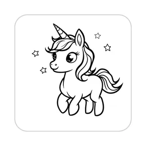 زیر لیوانی کاکتی طرح اسب تک شاخ و یونیکورن مدل mp29787