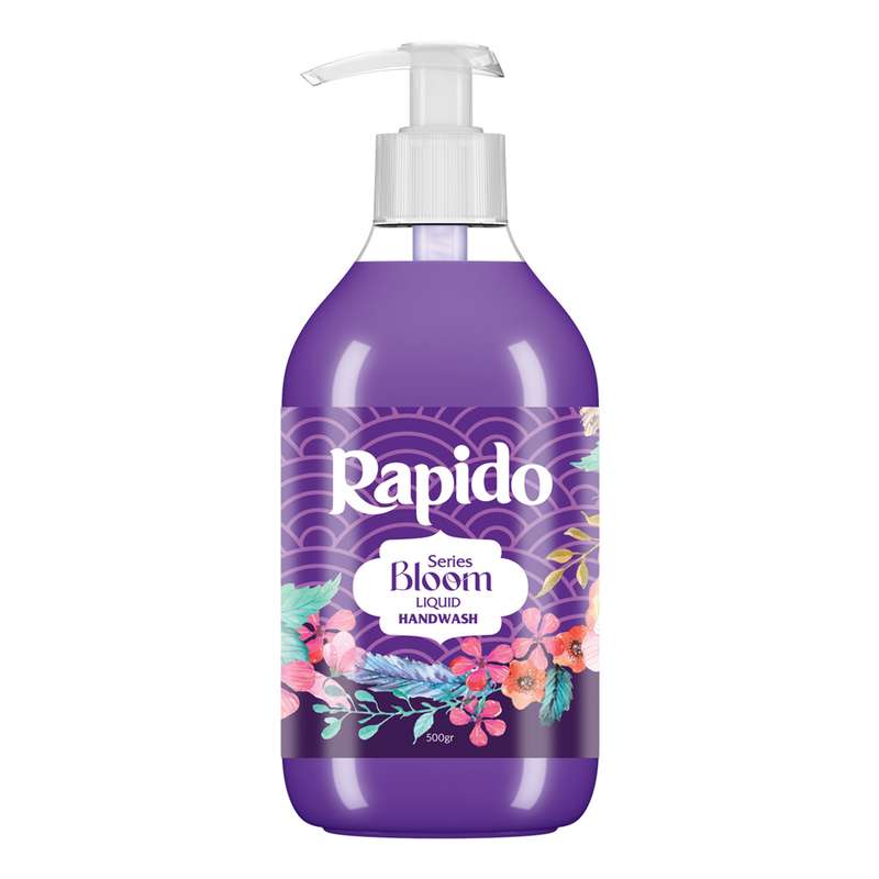 مایع دستشویی صدفی راپیدو مدل violet bloom حجم 500 میلی لیتر 