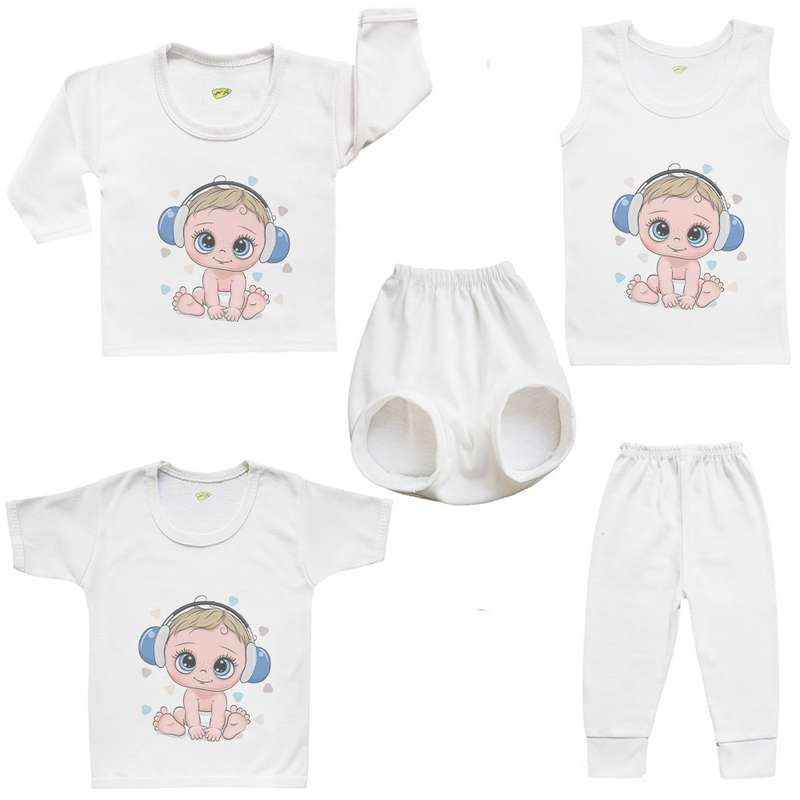 ست 5 تکه لباس نوزادی کارانس مدل SFBT-251