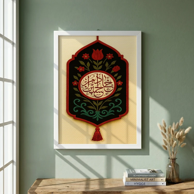 تابلو طرح خادم الحسین مدل G14190 فریم سفید
