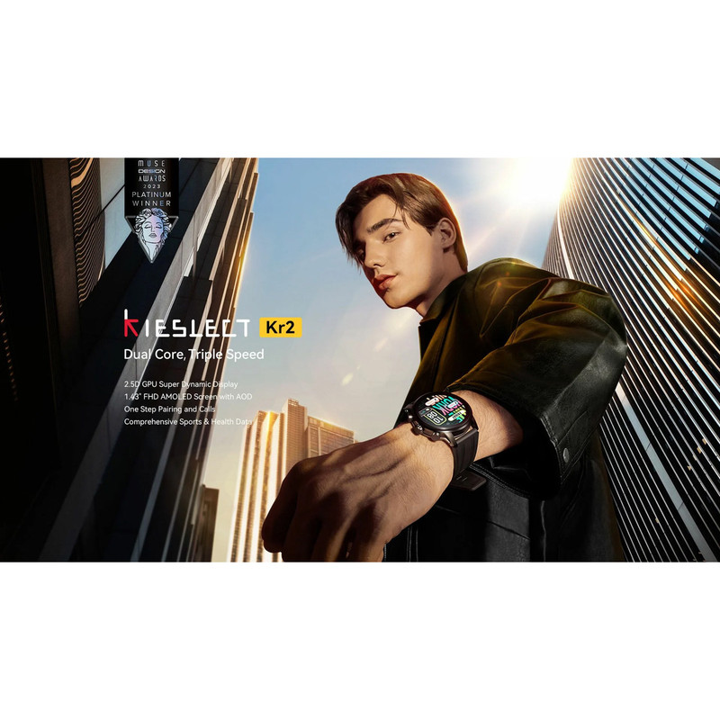 ساعت هوشمند 46 میلی‌متری کیسلکت مدل Smart Calling Watch Kr2 Ltd با بند سیلیکونی