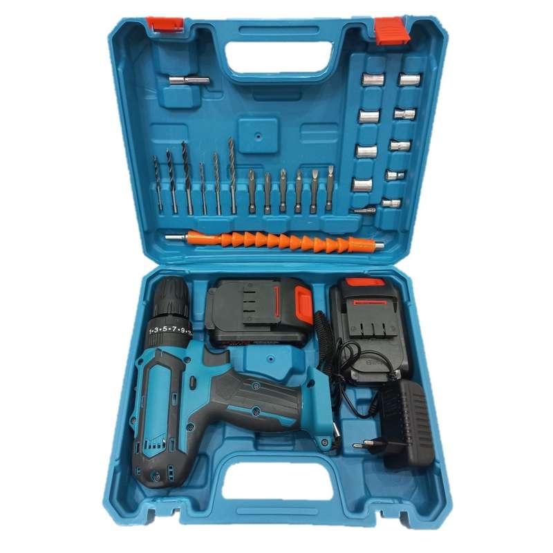 دریل پیچ گوشتی شارژی چکشی 36 ولت رویال مکس مدل BL36V مجموعه 48 عددی