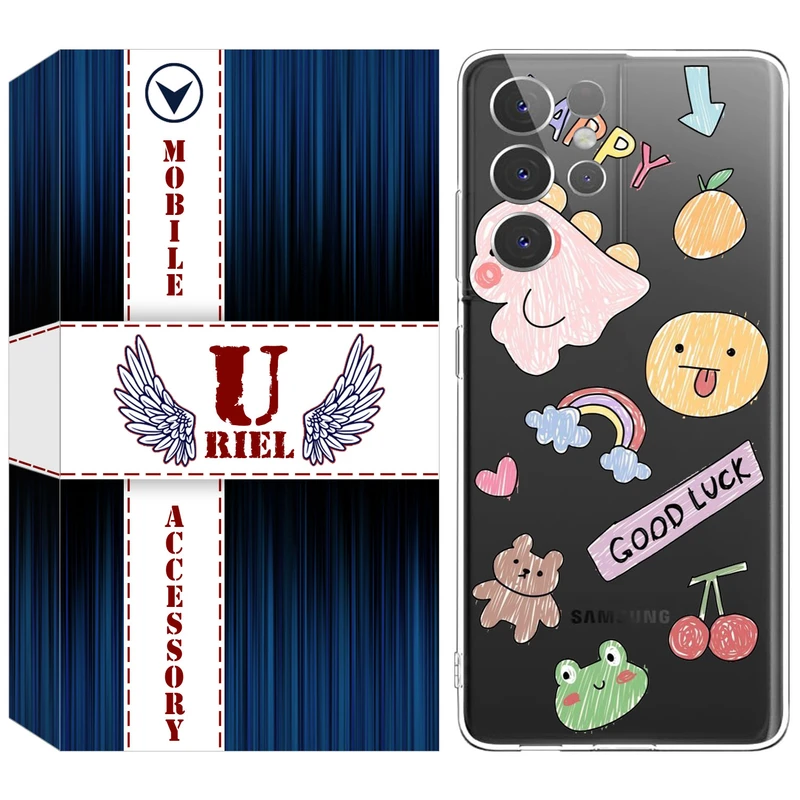 کاور یوریل مدل Clear کد 10 طرح نقاشی مناسب برای گوشی موبایل سامسونگ Galaxy S21 Ultra