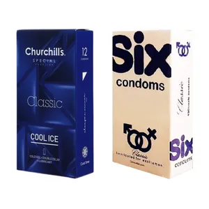 کاندوم چرچیلز مدل Cool Ice بسته 12 عددی به همراه کاندوم سیکس مدل Classic بسته 12 عددی 