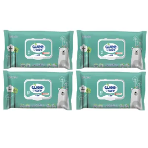 دستمال مرطوب کودک وی کر مدل عصاره آلوئه ورا و روغن زیتون 4 بسته 72 عددی