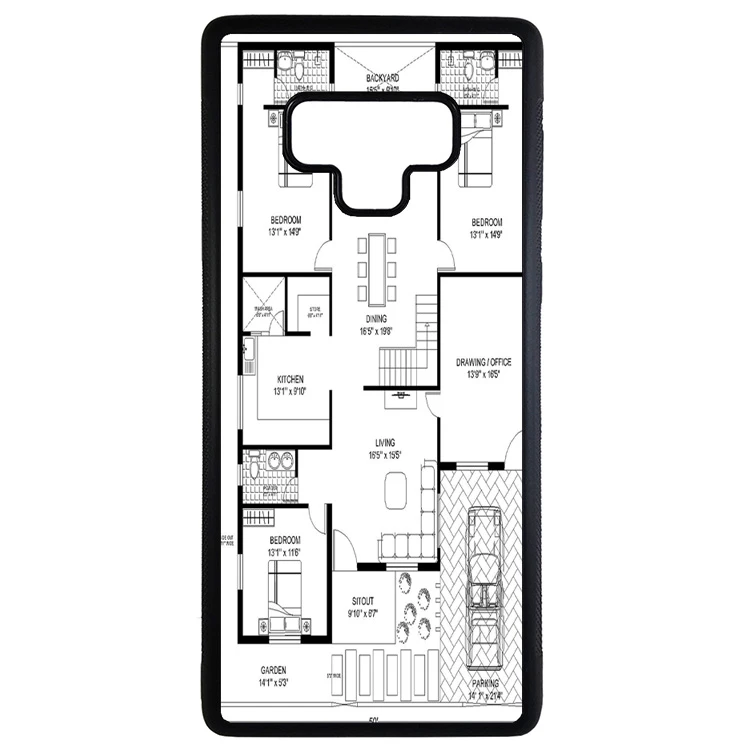 کاور طرح نقشه ساختمان مناسب برای گوشی موبایل سامسونگ galaxy note 9