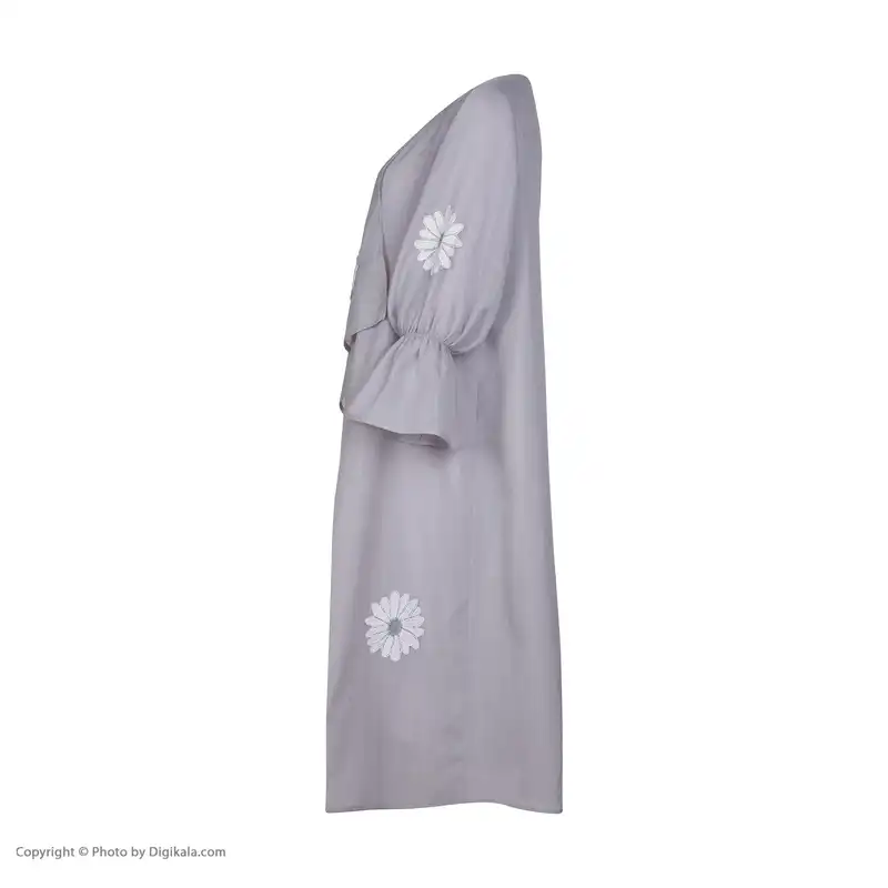 مانتو زنانه هماتاش مدل شکوفه رنگ طوسی