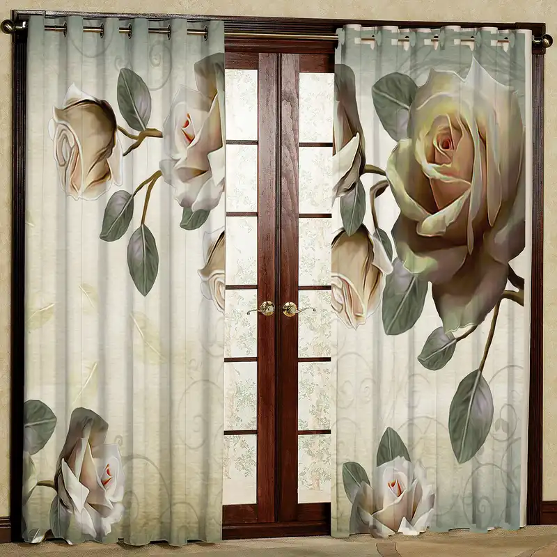 پرده مدل گل دار مخمل پانچی کد 1395 سایز 140x280 سانتی متر