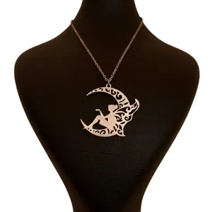 گردنبند زنانه مدل فرشته پری و ماه