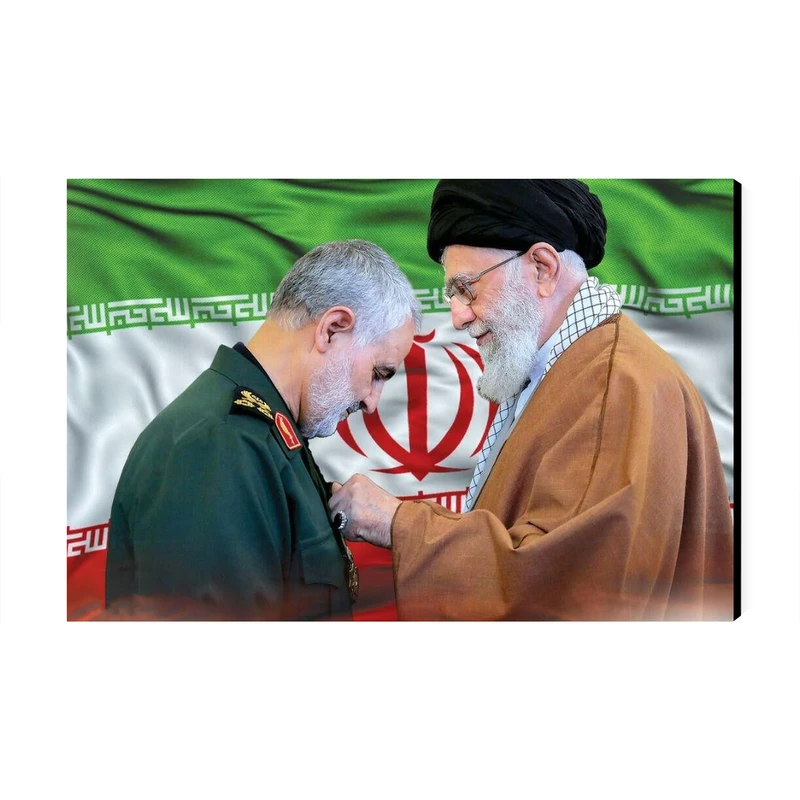 تابلو شاسی عرش مدل شهید سپهبد حاج قاسم سلیمانی  و حضرت آیت الله خامنه ای کد As2741