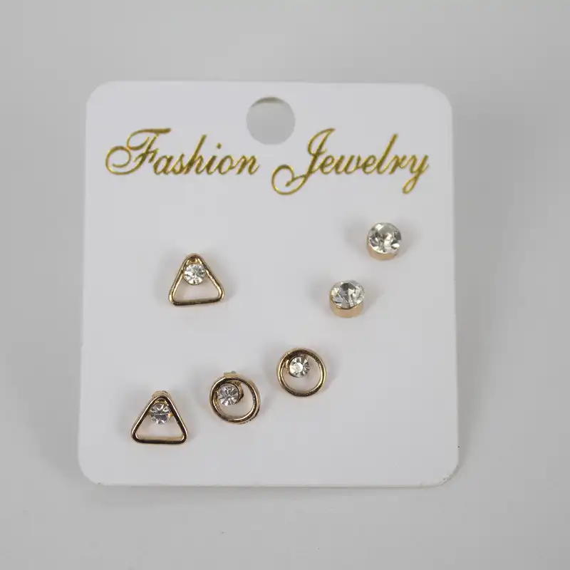 گوشواره زنانه مدل آریا طرح میخی کد 01 مجموعه 6 عددی