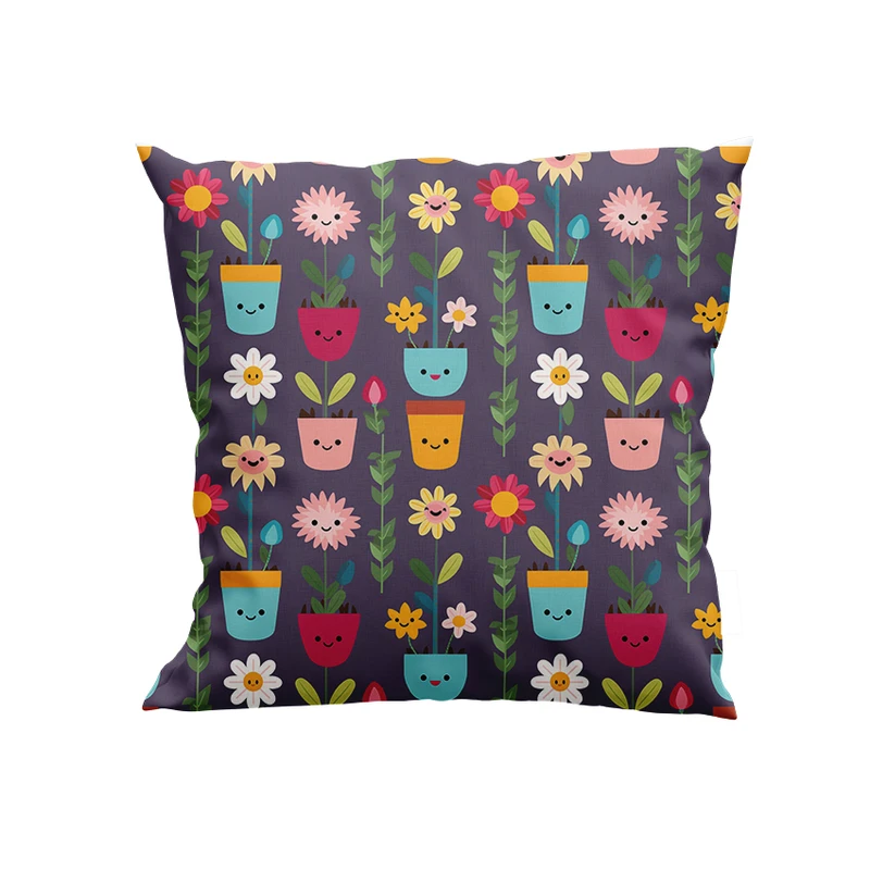 کوسن پاد آفرین مدل گل و گلدان کد DKK793