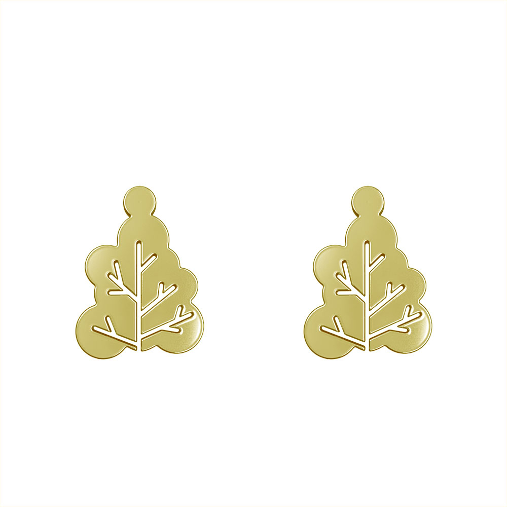 گوشواره طلا 18 عیار زنانه مدوپد مدل درخت کد GA1-15814