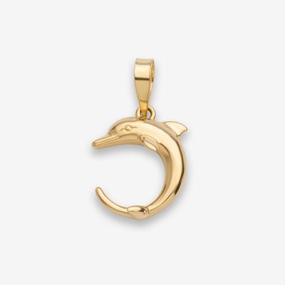 آویز گردنبند طلا 18 عیار زنانه حافا گلد طرح دلفین کد VL666