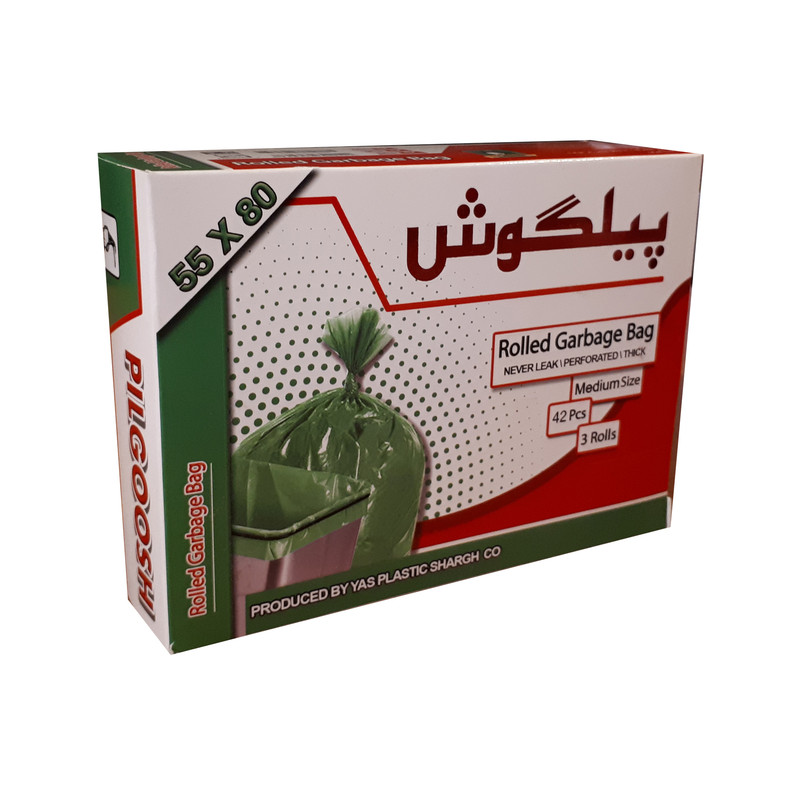 کیسه زباله پیلگوش مدل رولی بسته 42 عددی