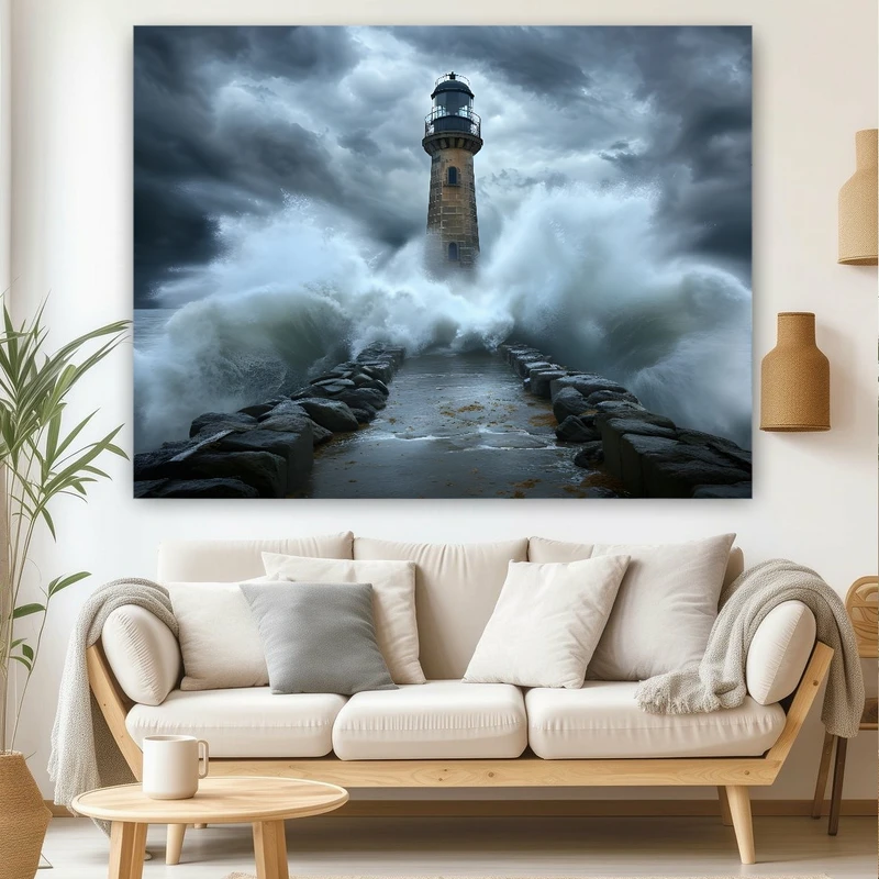 پوستر طرح فانوس دریایی مدل طوفان کد BK1618