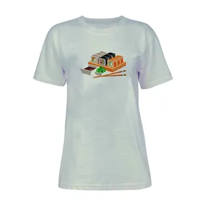 تی شرت آستین کوتاه زنانه مدل سوشی کد L201 رنگ طوسی