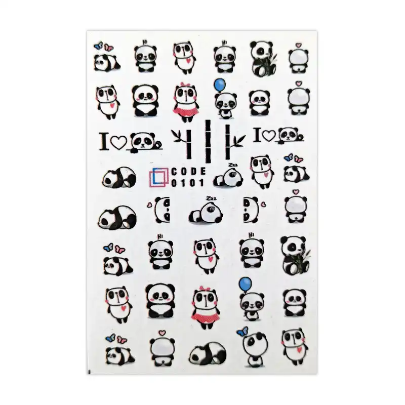 برچسب لنز ناخن مدل پاندا فانتزی کد101