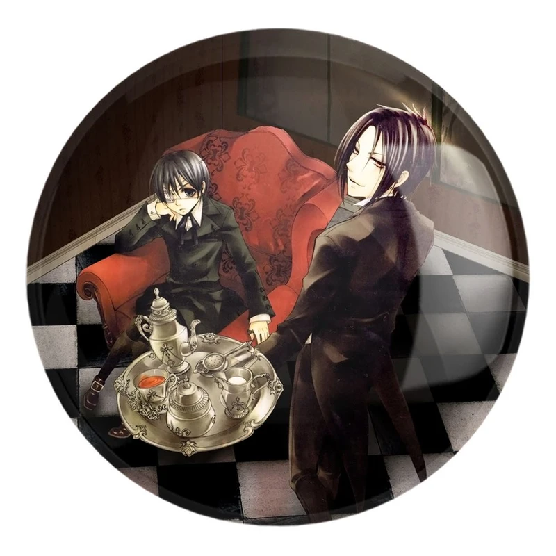 پیکسل خندالو طرح سباستین و شیل انیمه خادم سیاه Black Butler کد 16329 مدل بزرگ